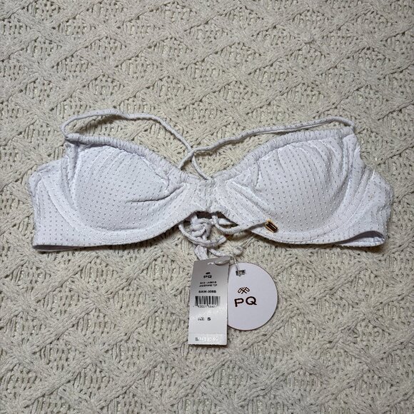 PQ Swim Jasmine White Underwire Bikini Top – Women’s‎ Small NWT - Picture 1 of 4